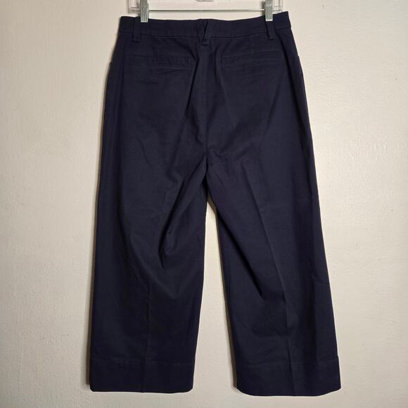 Duluth Trading Co. Workday Warrior Chino Wide Leg Crop Pants Navy Blue 10 Reg - Picture 3 of 12